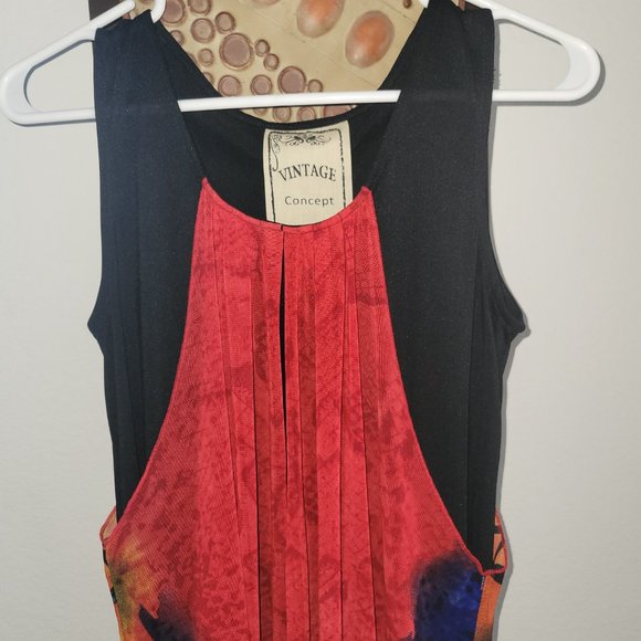 Black and Flora Dress, Size Medium (Vintage Concept) - Picture 2 of 4